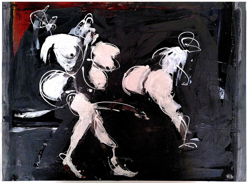 Drei #2 - 2023 | 36x48cm | acrylic on paper, wood panel